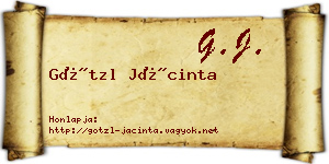 Götzl Jácinta névjegykártya